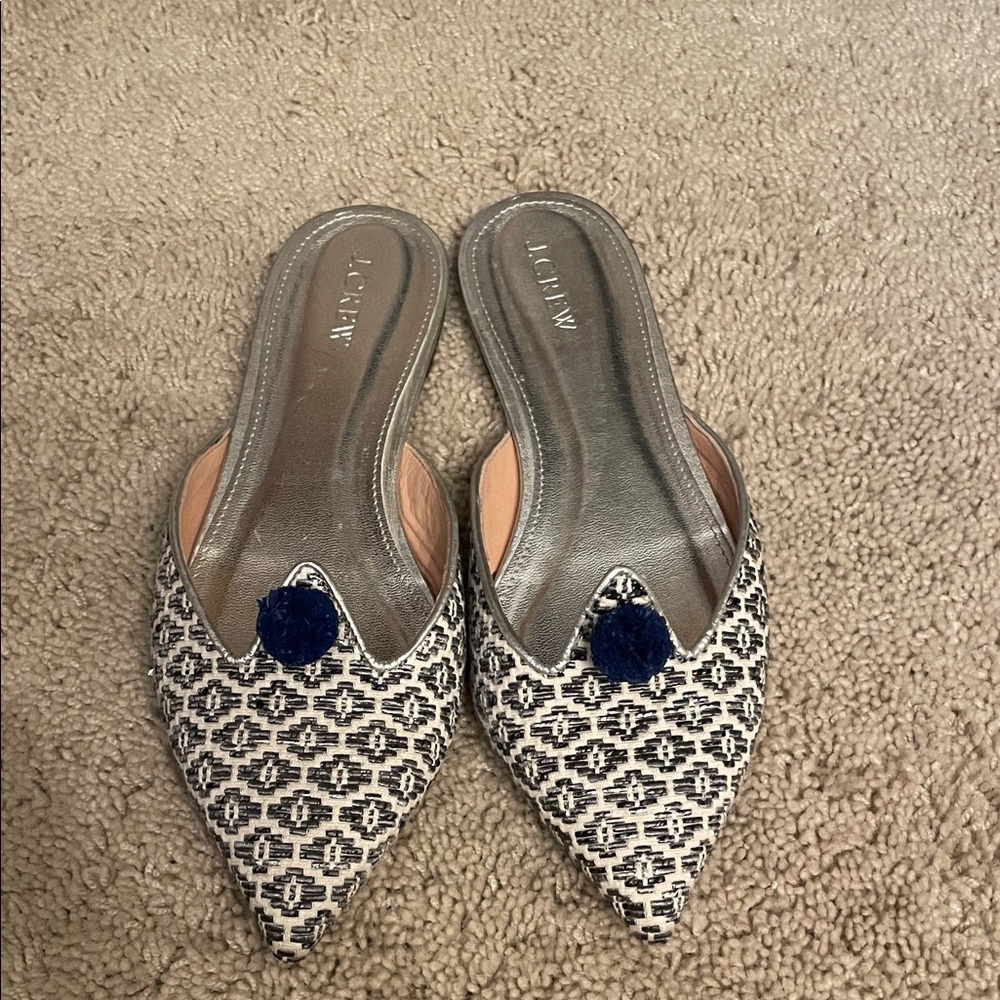 J.Crew Patterned Pointed-Toe Mules - image 1